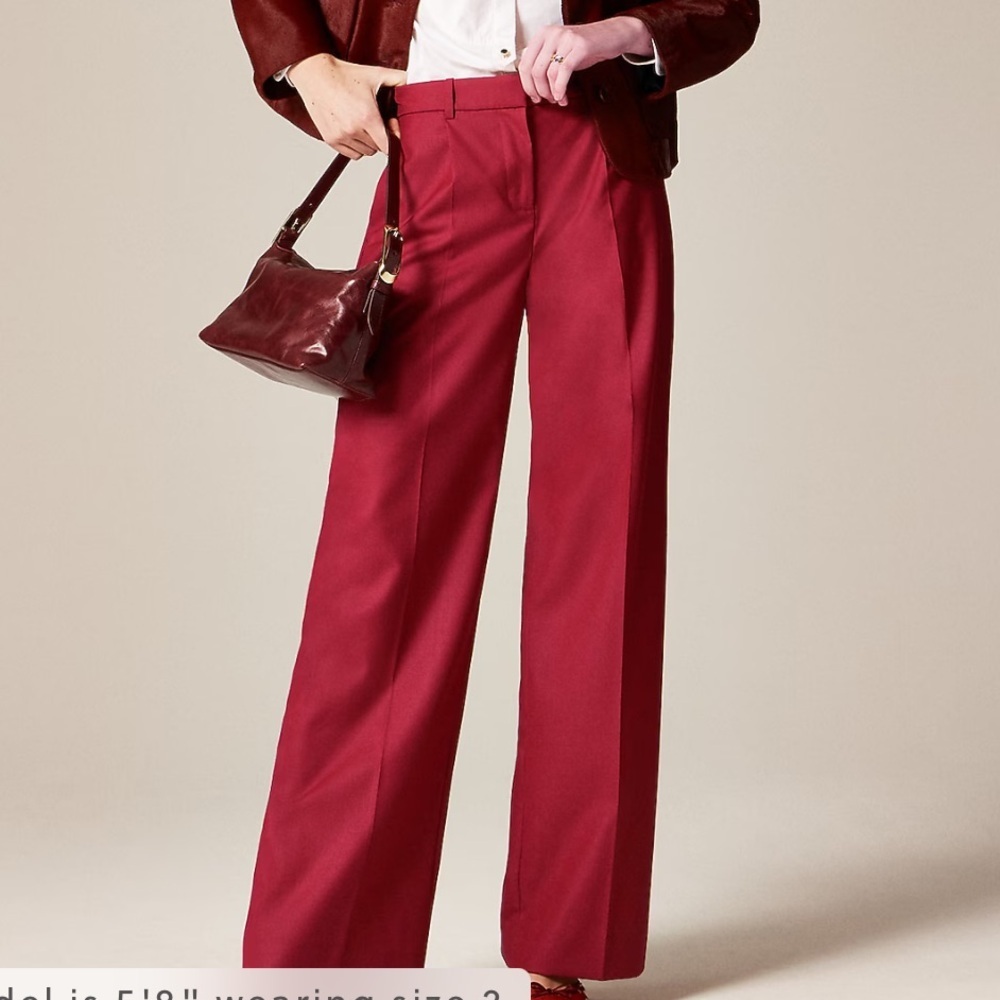J crew Madagascar rose Relaxed-fit pleated pant in wool blend